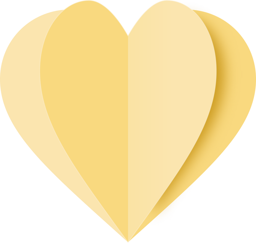 Yellow Paper Heart, Paper Cut Heart