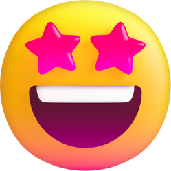 3D Stylized Starstruck Emoji