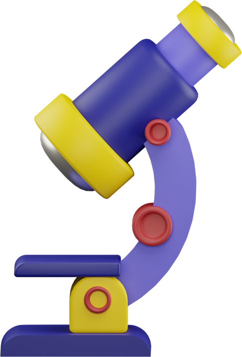 3d microscope science icon illustration