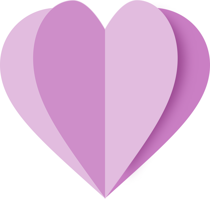 Purple Paper Heart, Paper Cut Heart